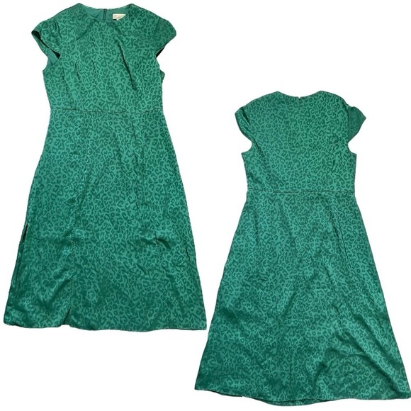 Ted Baker Green Bellana Leopard Dress sz 3 - Picture 3 of 16